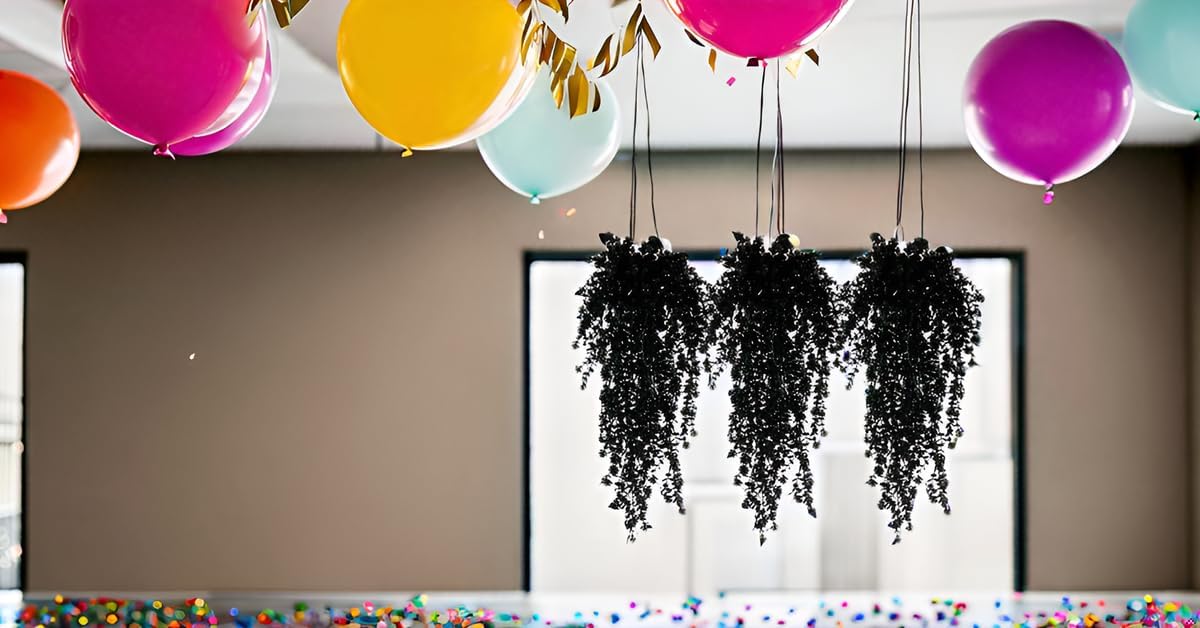 Black Fake Flowers,Hanging Fake Plants,Faux Boxwood Artificial Hanging Flowers Faux Plants Outdoor Black Greenery Spring Decoration for Indoor Outdoor Halloween Decoration