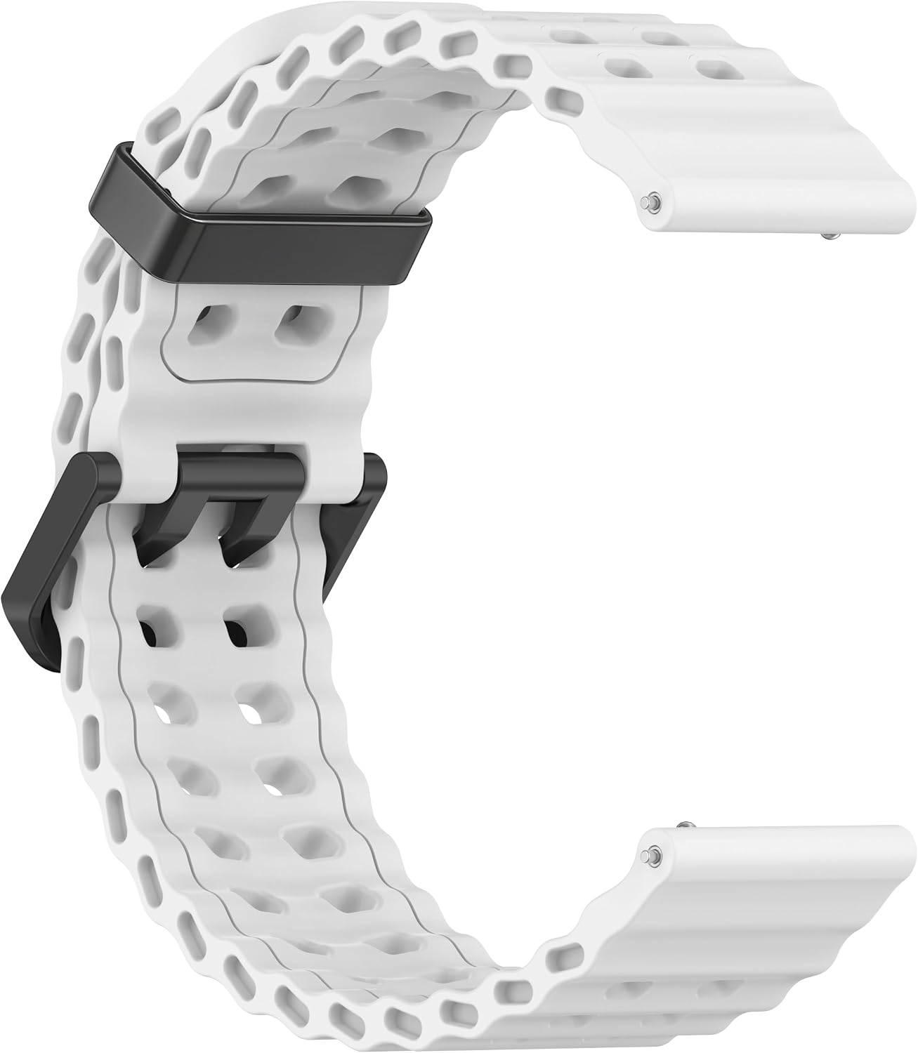 Marine Sport Watch Band 18mm 19mm 20mm 21mm 22mm 23mm 24mm With Quick Release, Waterproof Breathable Silicone Watch Band for Men Women