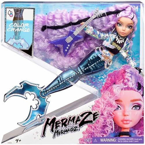 Miniatura 5 de MERMAZE MERMAIDZ Muñeca de moda de sirena Riviera con atuendo y accesorios de diseñador cabello elegante y cola esculpida posable regalo de juguete