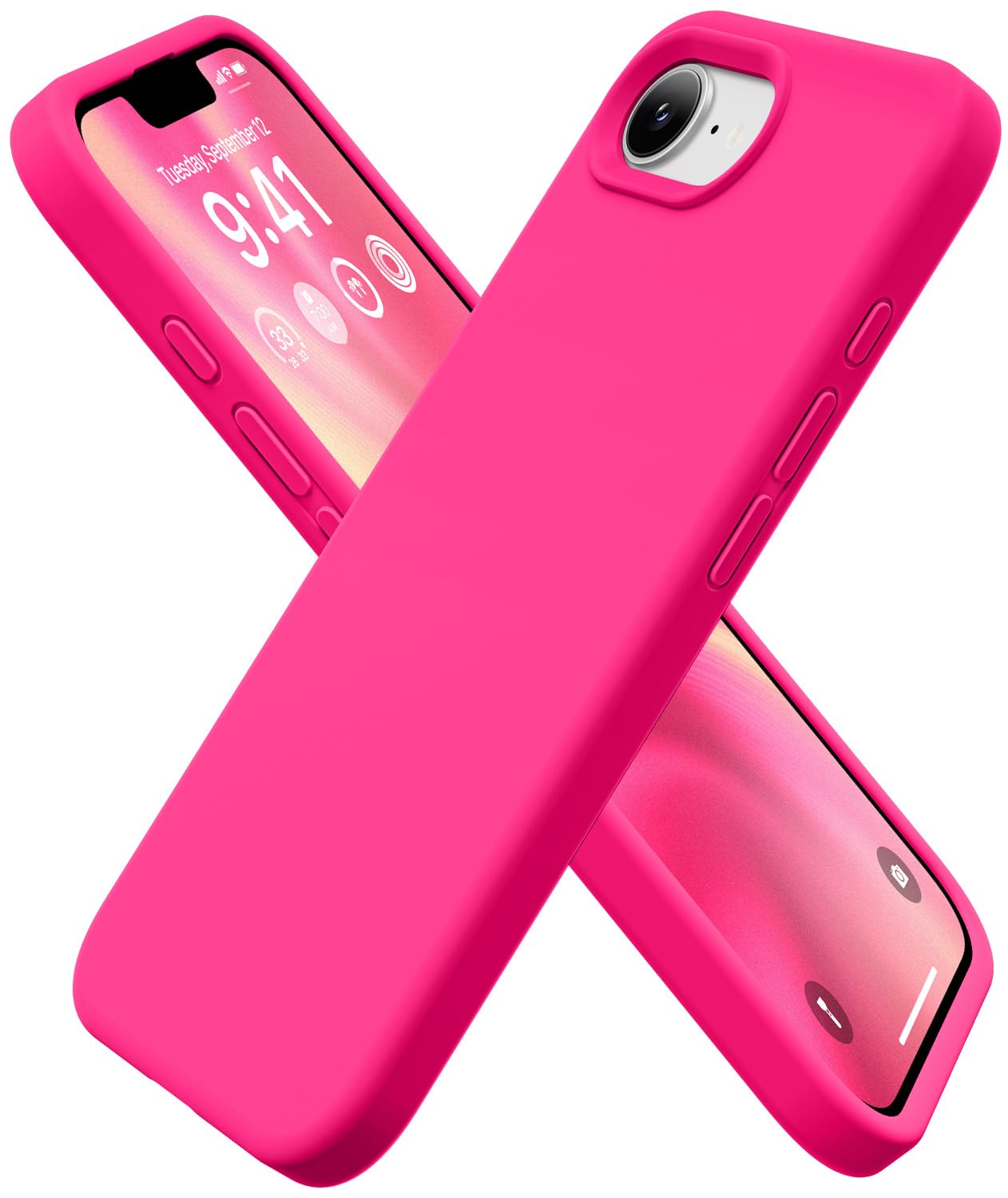 GolbinBox Magnetic for iPhone 17e/16e Case, Silicone Cover, Hot Pink