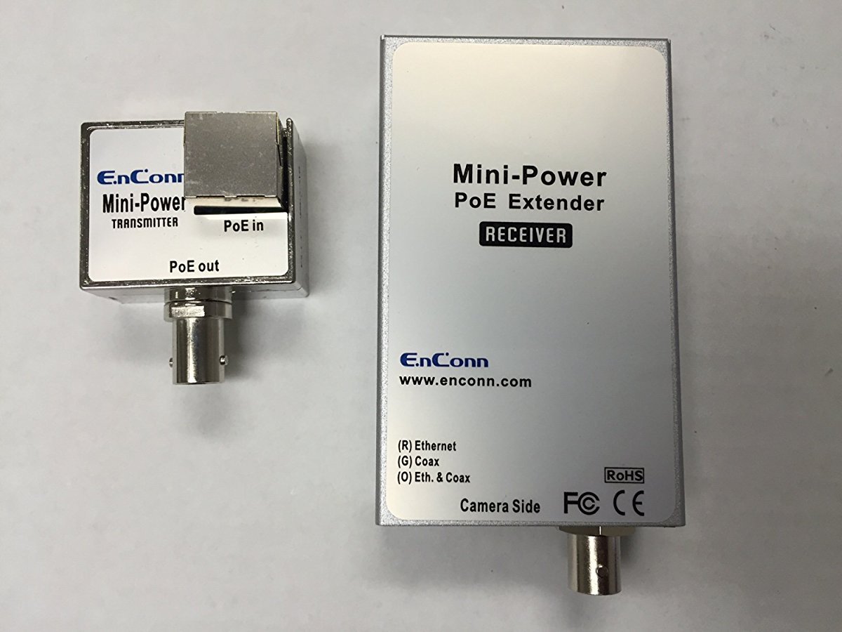 PoE Ethernet Extender Set Over Coaxial Cable (EoC) for IP Security CCTV Camera Transmitting Data and Power up to 800ft Long Distance