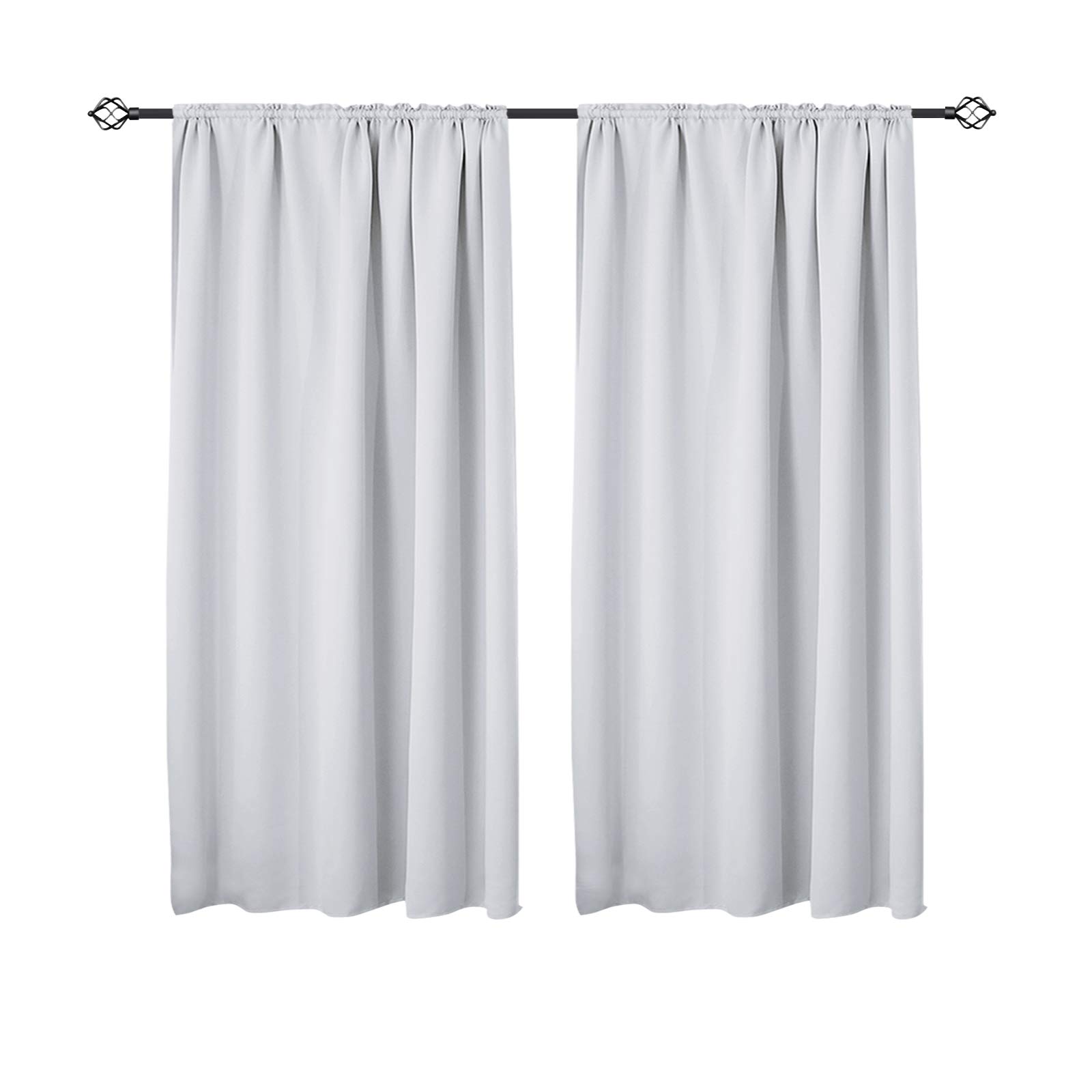 WOLTU Blackout Curtains, 2 Pieces, Thick Thermal Insulating Curtain, Modern Decoration, Windows for Bedroom, Room, Living Room, 135 x 175 cm, White Global Recycled Standard OEKO-TEX STANDARD 100 Global Recycled Standard Global Recycled Standard
