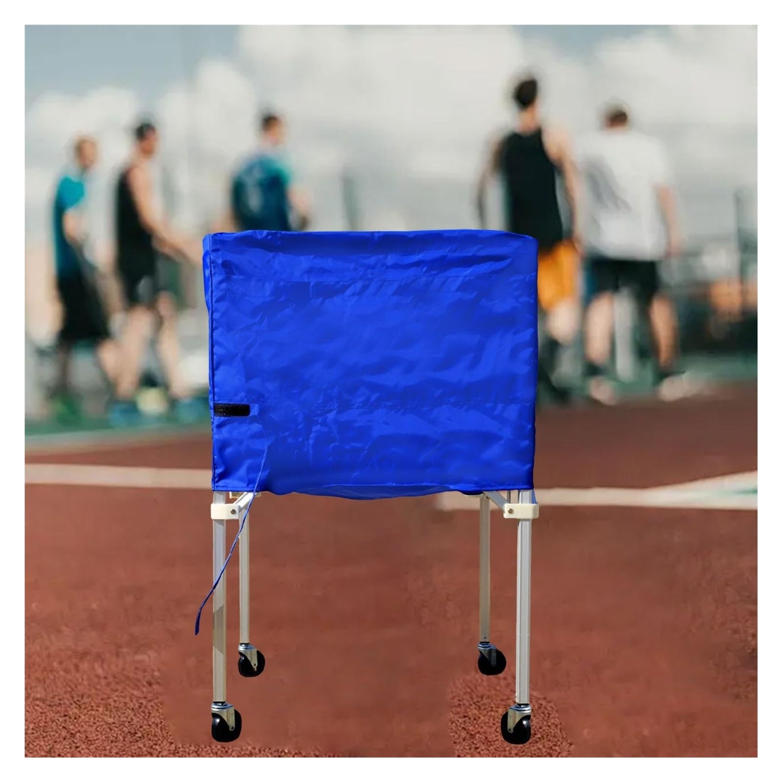 Carrello per palloni sportivi con borsa per il trasporto, attrezzatura sportiva da garage, pieghevole, per palloni da calcio e basket (rosso)