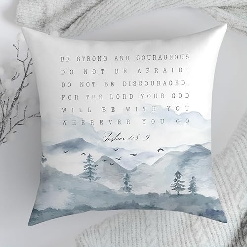 Miniatura 3 de Fundas de almohada decorativas de motivación cristiana de 18 x 18 pulgadas, fundas de almohada para sofá, afirmación de versículos bíblicos,