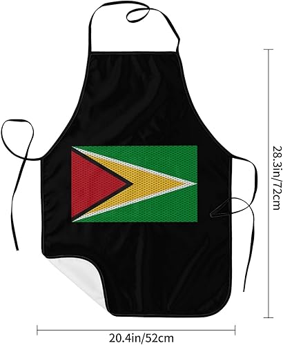 Miniatura 6 de Delantal de la bandera de Guyana impermeable con bolsillos, delantal de cocina para cocinar, delantal de chef para hombres y mujeres, Blanco