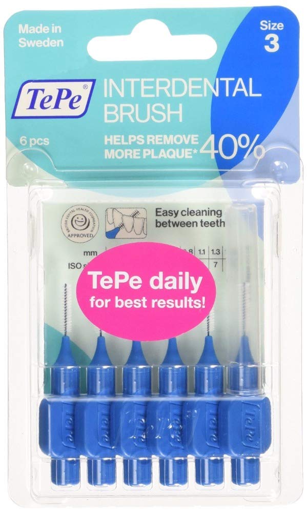 TePe Interdental Brush, Blue - Size 3, 6Pcs