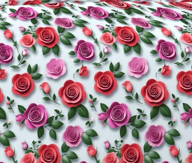 Image of DECOR2ADMIRE 300 TC Premium 7D Print Super King Size Cotton Bedsheet Set with 2 Pillow Covers | Ultra Soft 108 inch x 108 inch | Elegant Floral Designs (Rose Whisper)