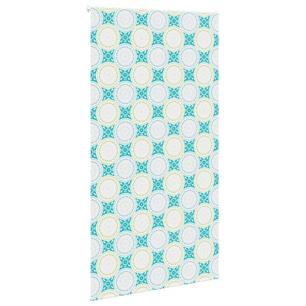 Tenda a rullo per doccia, 130 x 240 cm, ornamento blu, senza fori, Klemmfix, impermeabile, in PEVA, salvaspazio, per bagno, cucina, WC, finestre e porta del balcone