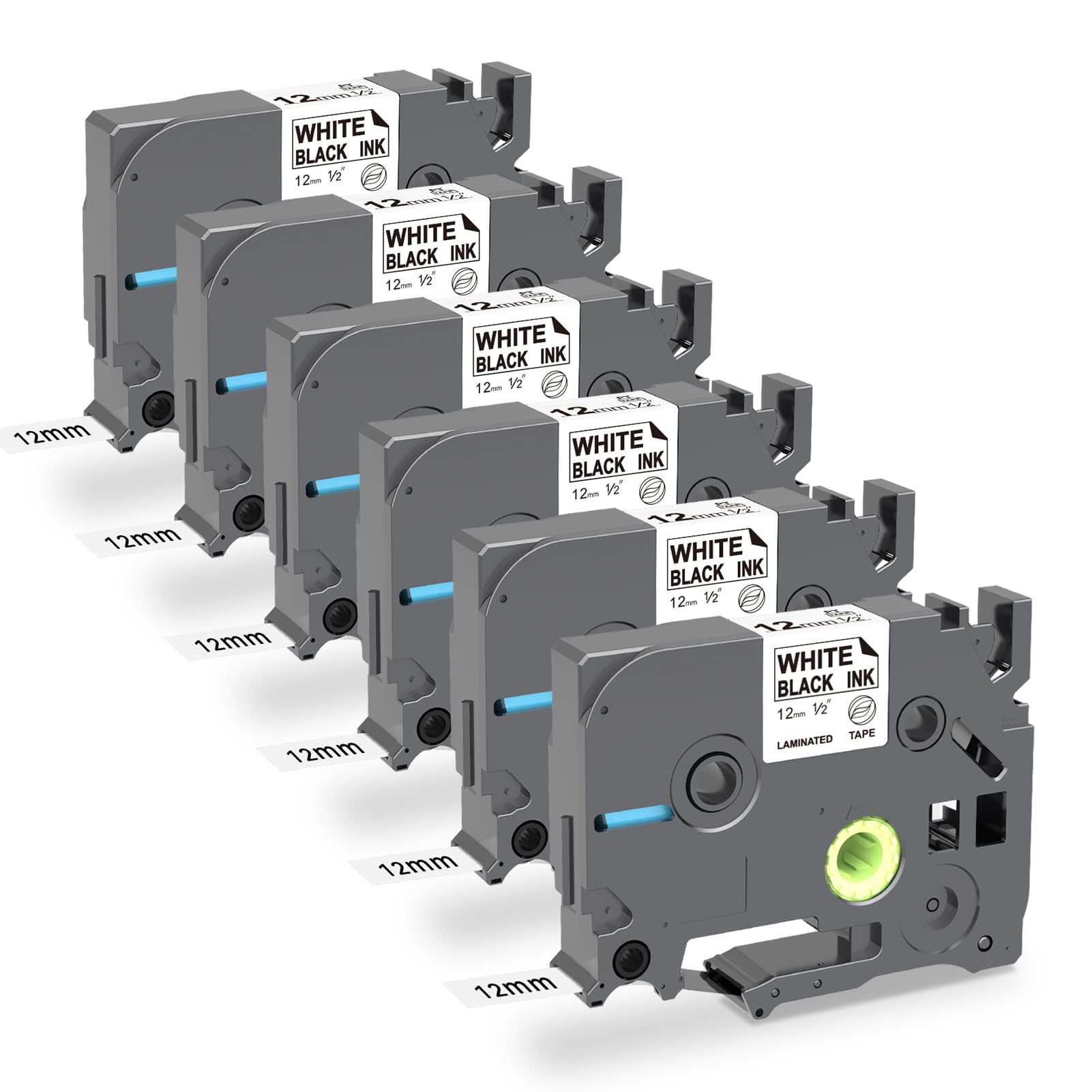 6 Pack Label Maker Tape Compatible with Brother Label Maker Tape Tze-231 Replacement for PTouch Label Maker Machine PT-D210 PT-H110 PT-1880 PT-D400