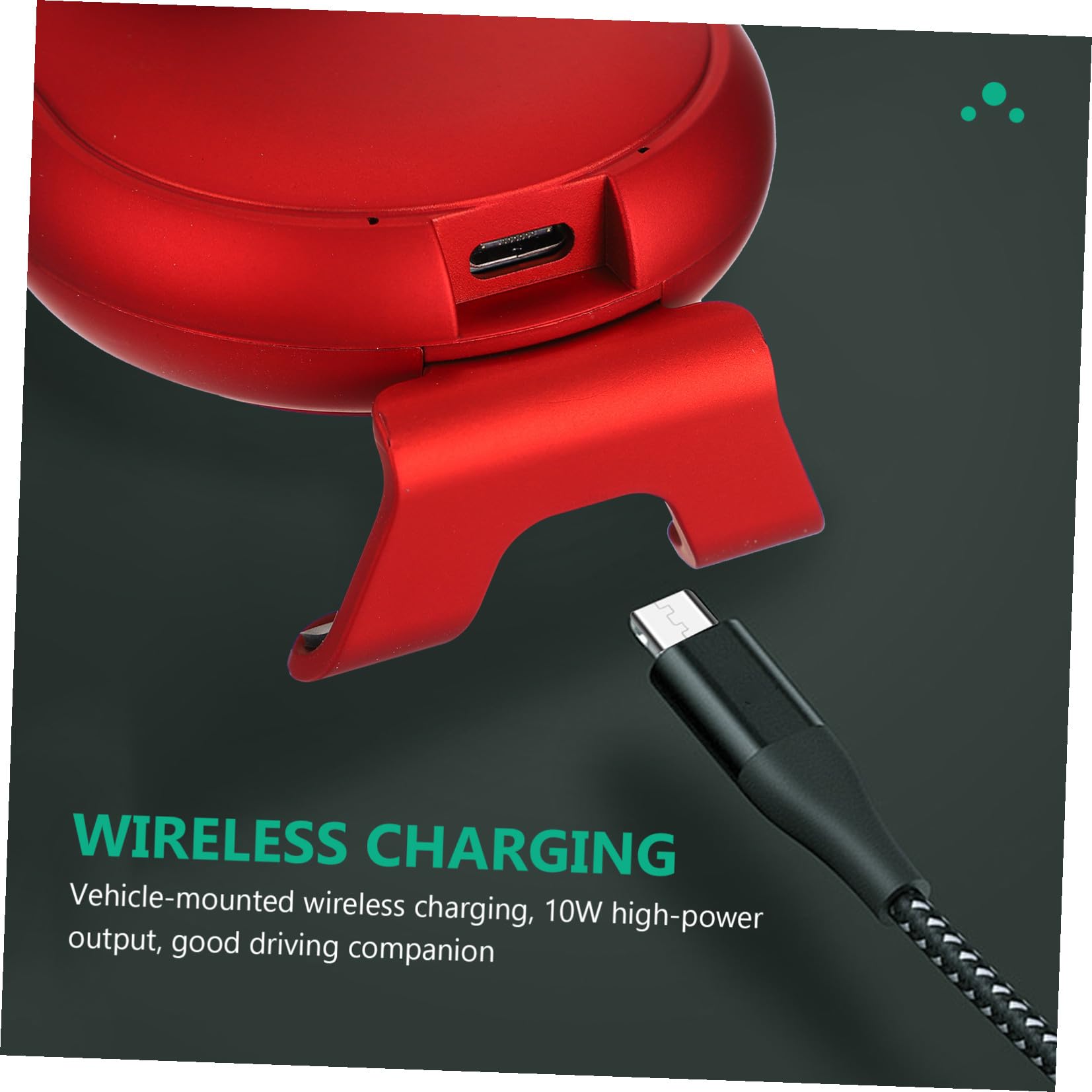 Soporte de Navegación para Teléfono Rejilla de Ventilación para Coche, Cargador Inalámbrico 10w, Rotación 360 Grados y Compatibilidad para Conducir