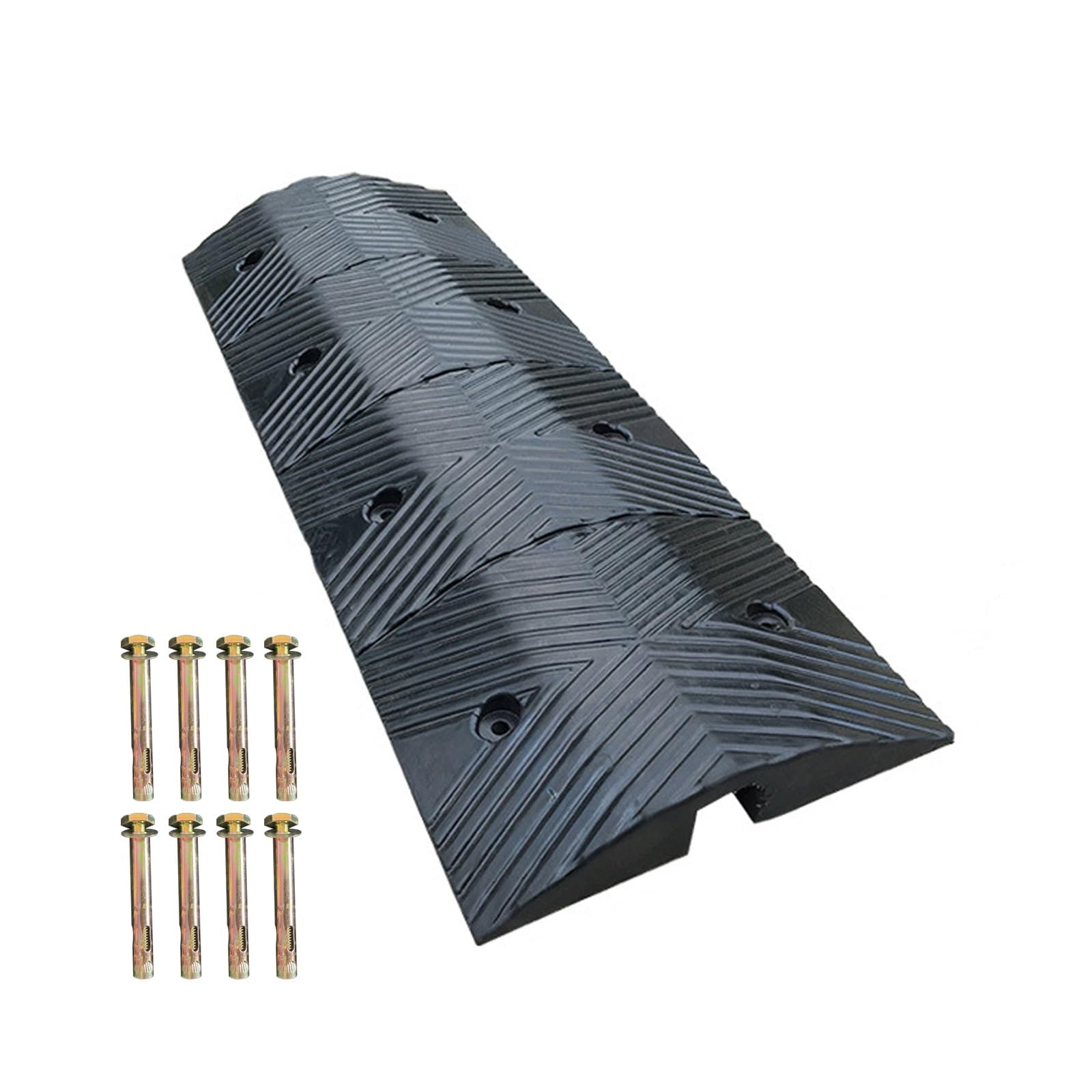 Rampa Protectora de Cable de un Solo Canal, Pasacables Suelo, Canaleta Cables Suelo de Goma, para Entradas de Vehículos