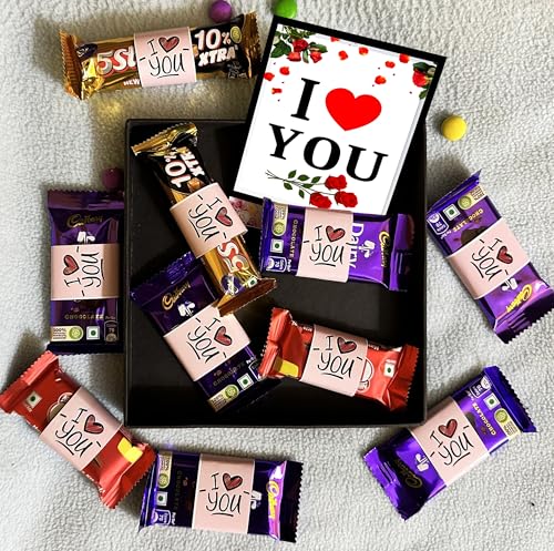 ODDCLICK I Love You Surprise Valentine gift Chocolate gift Hamper 2 in 1 Combo, Valentine gift for girlfriend for family and friends Boyfriend, Husband Wife, 150 gram 4 61bV3tNpHYL