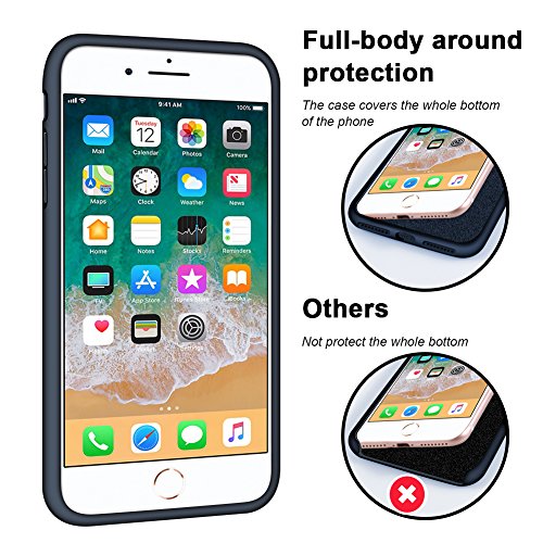 Iphone 8 Plus Case, Iphone 7 Plus Case, Anuck Soft Silicone Gel Rubber Bumper Case Microfiber Lining Hard Shell Shockproof Full-Body Protective Case Cover For Iphone 7 Plus /8 Plus 5.5" - Dark Blue #TOP5