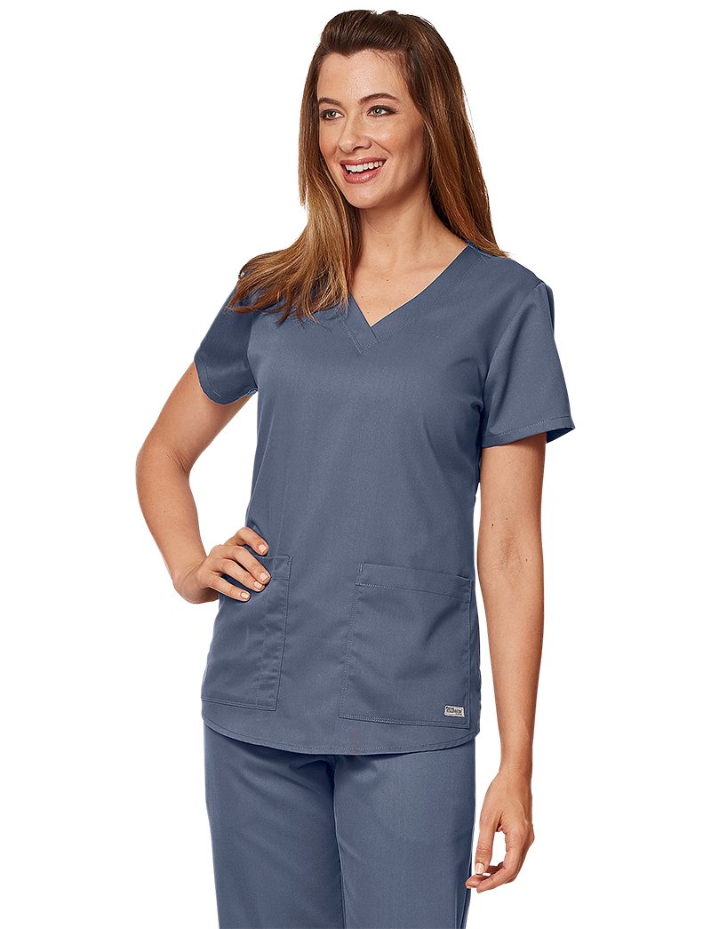Grey's Anatomy Women's 71166 Two Pocket V-Neck Scrub Top with Shirring Back