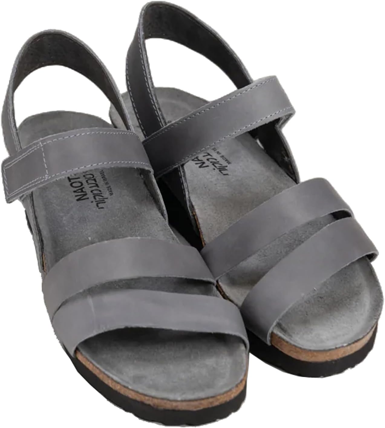 NAOT Kayla Women's Sandals – 3-Strap Support with Backstrap, Cork-Latex Footbed, Arch Support – Comfortable for All-Day Walking Vintage Slate Leather 8-8.5 N-M US - Image 5