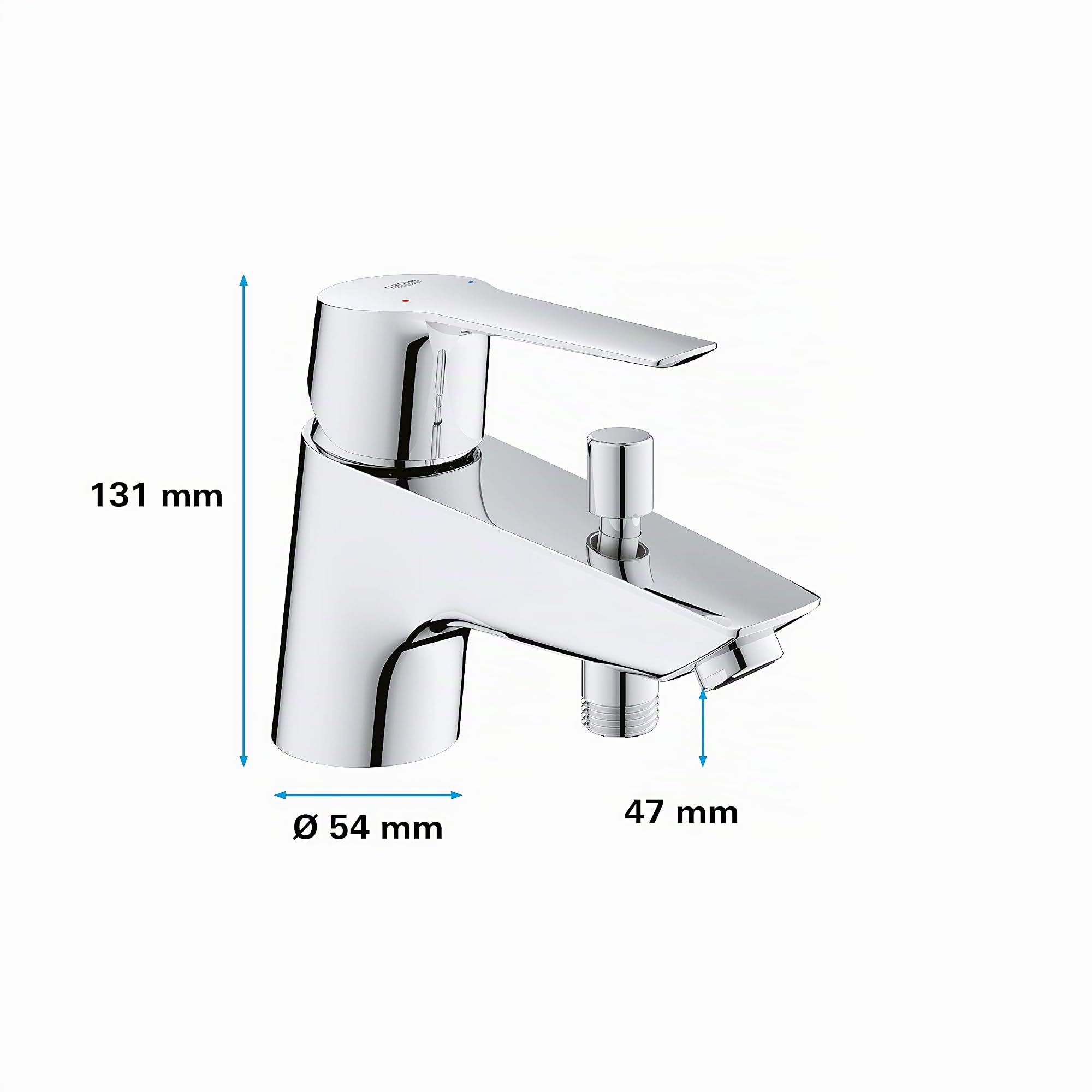 GROHE Mitigeur monocommande Bain/Douche Start, robinet avec inverseur, mousseur économique d'eau, installation rapide, finition brillante et facile à nettoyer, chromé, 23229002 (Import Allemagne)