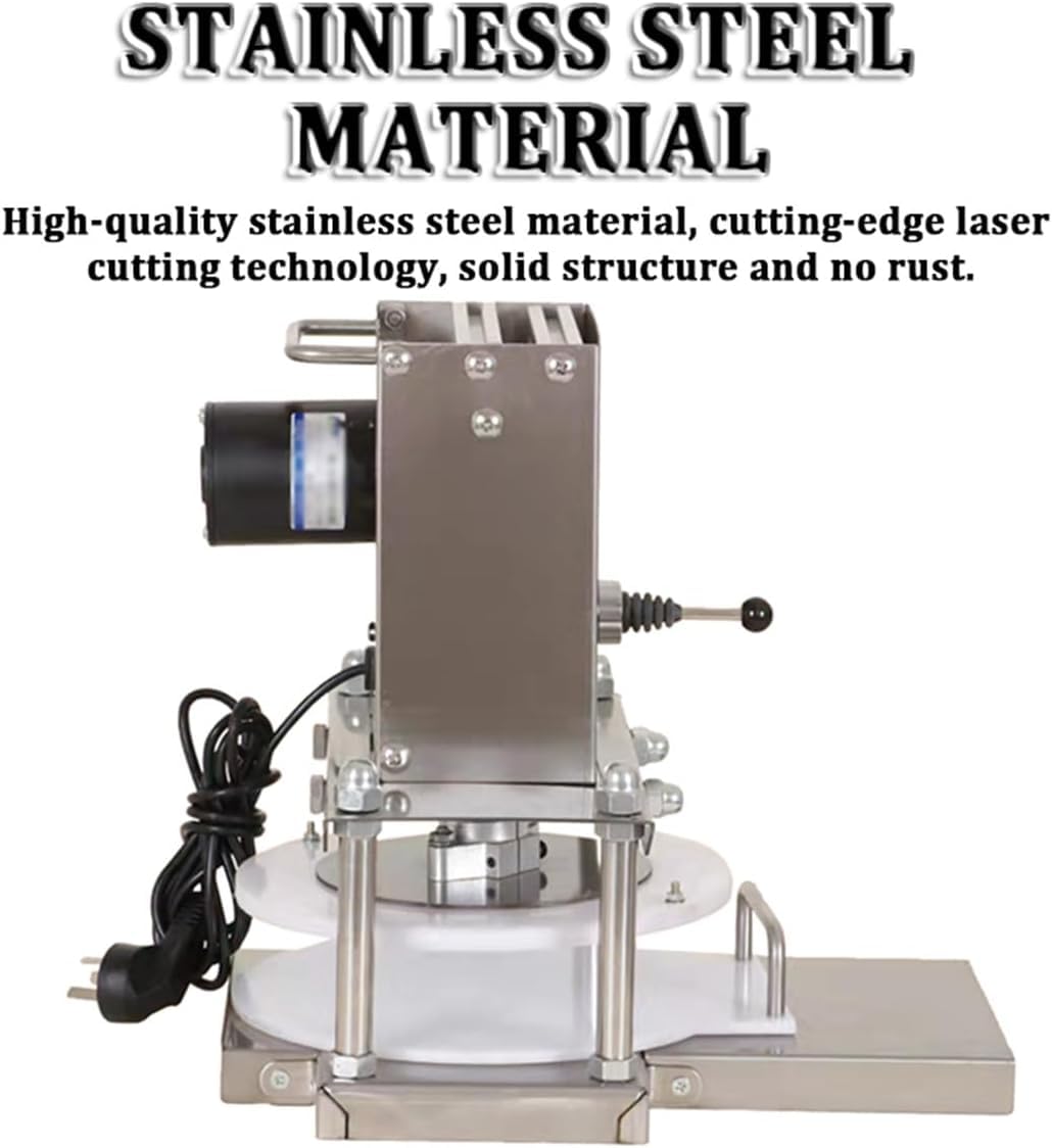 Elektrische Pizzateigpresse, 22cm/30cm Kommerzielle Edelstahl-Teigrolle und -Ausrollmaschine für Restaurant, Bäckerei und Haushalt, Nudelmaschine & Gebäckpresse für Brot, Tortilla und Fladenbrot,25cm