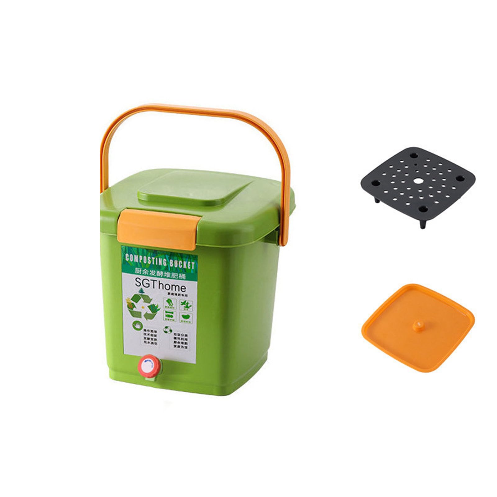 Récipient à humus réduction des déchets de cuisine avec ancrage au sol stable