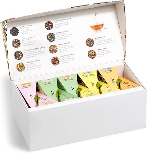 Vista 64 de Tea Forte Caja de presentación de té de muestra, surtido de variedad, caja de té, 20 bolsas de infusor de té de pirámide hechas a mano