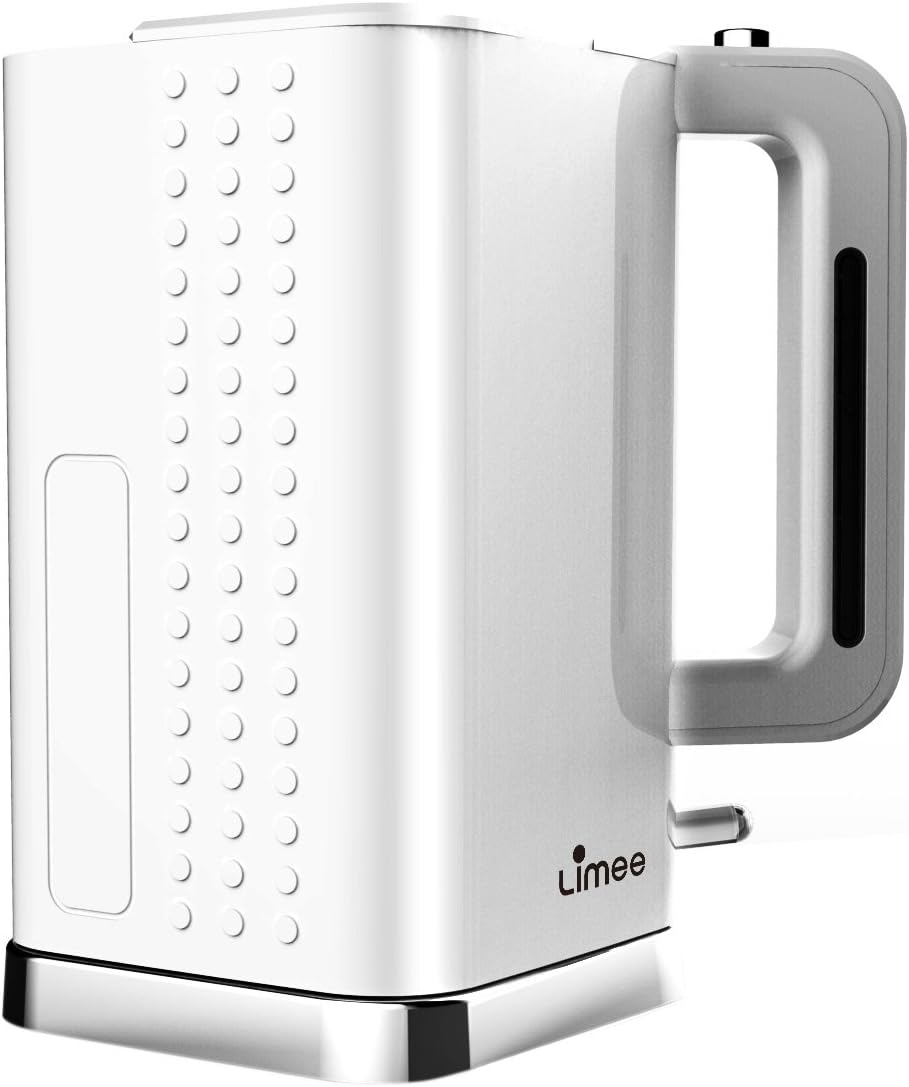 Limee KE0103 1.7 liter cordless electric kettle rapid boiling glossy plastic white