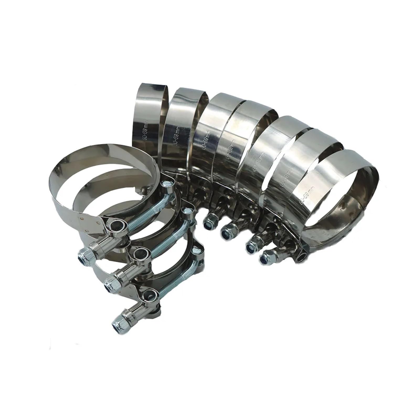 10 PZ 304 In Acciaio Inox T-Bolt Turbo Fascetta In SilconeT Bullone Morsetto T Fascetta Tubo Fascetta(54-62mm 10pcs)