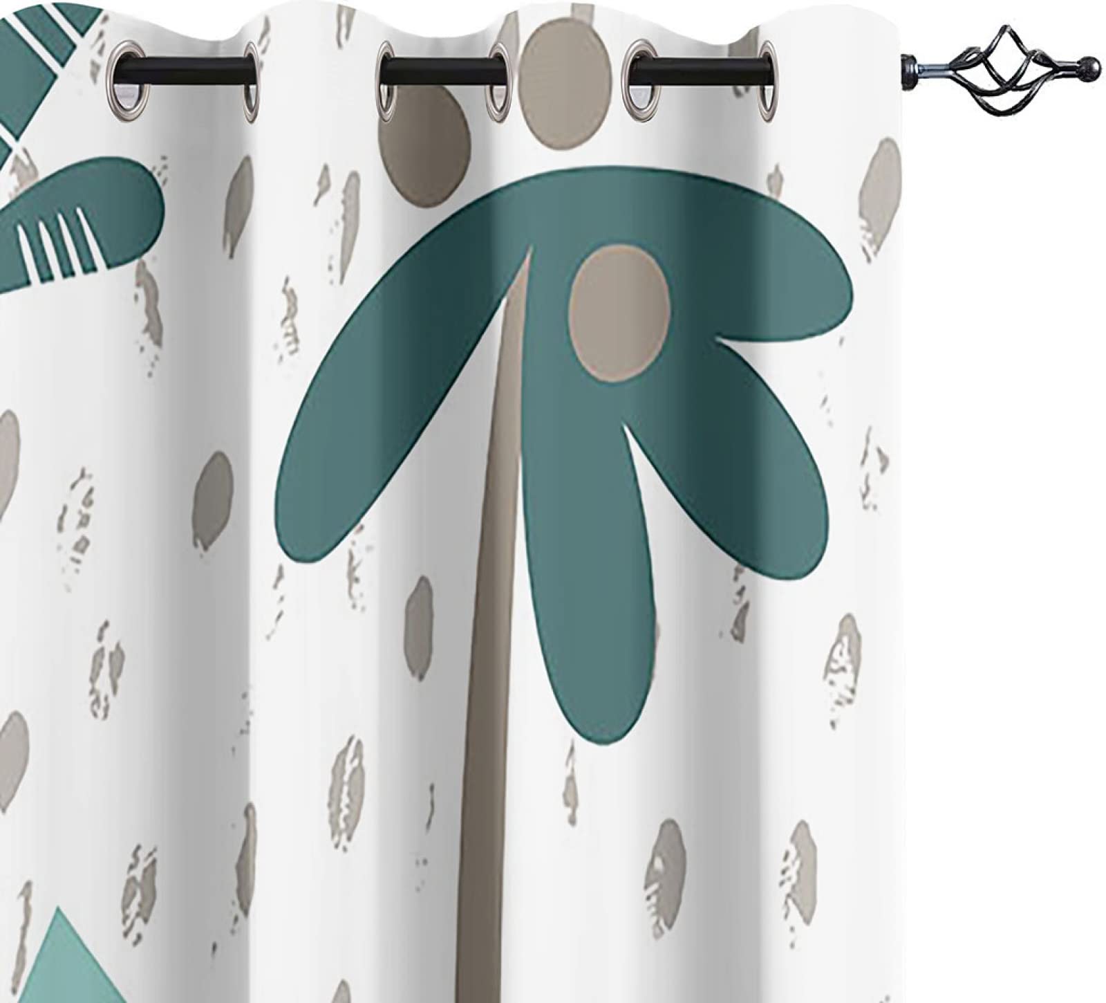 Rideaux Occultants Thermiques 140X160cm à Motif Dinosaure - Design Moderne Animal de Dessin Animé pour Chambre Ado et Enfant avec Oeillets