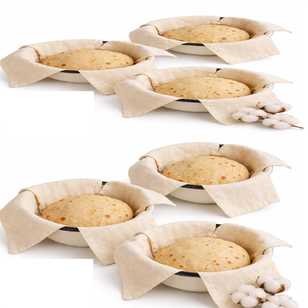 Pack of 6 Cotton Roti Clothes Wrap with Flaps, Double Layer Cotton Cover for Chapati, Hot Case, Traditional Style Kitchen Chapati Wrap, Kitchen Roti Cover for Tiffin-image-28