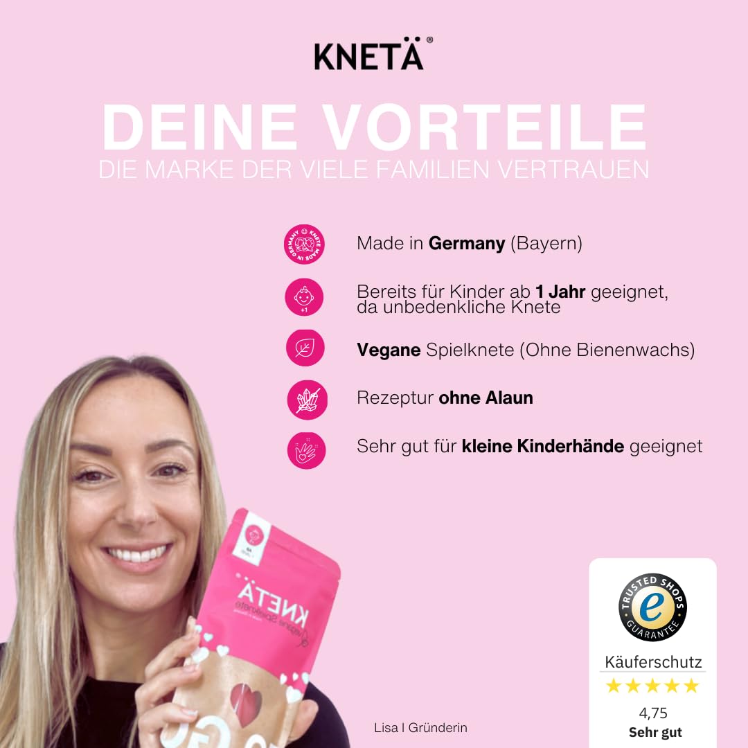 KNETÄ STARTÄR BUNDLES - Vegane Spielknete ab 1 Jahr I Made in Germany I Knetset I Knetzubehör (S)