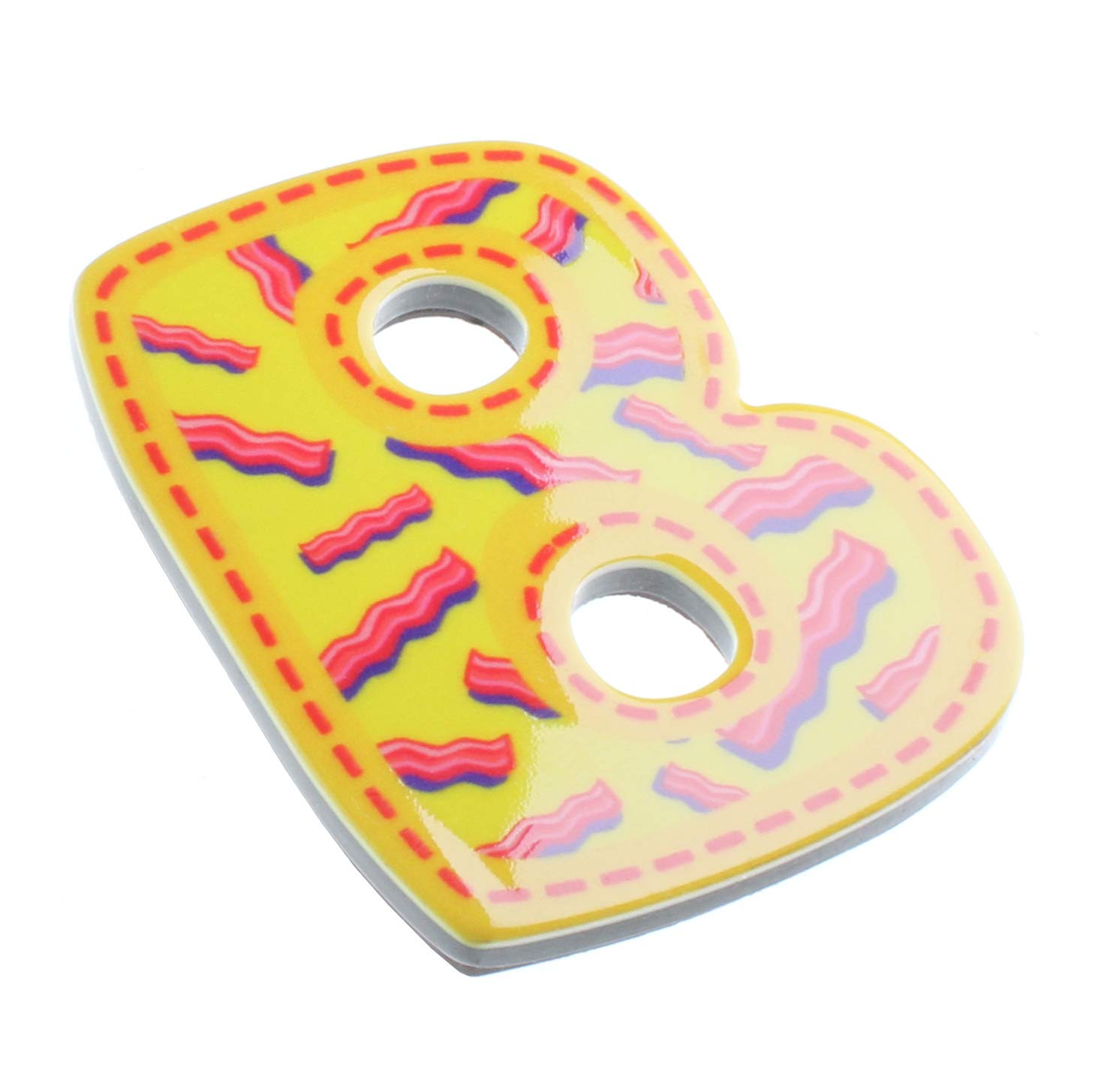 Letter B Initial Monogram Bacon Pattern Novelty Magnet