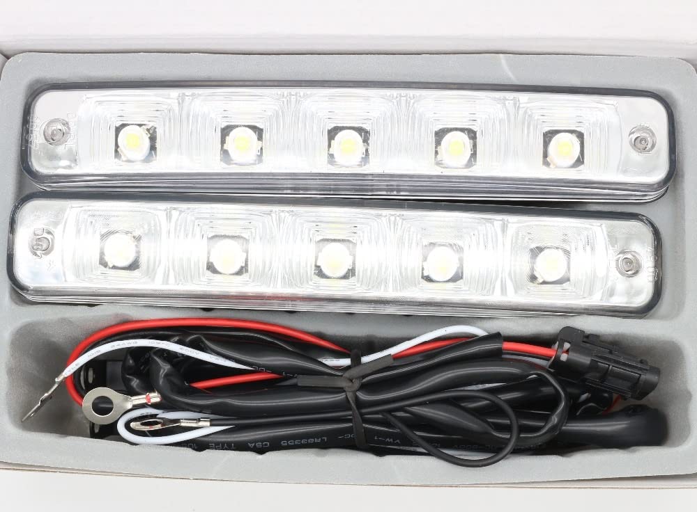 Luz de señal de Giro Impermeable DRL Coche Luz Diurna E4-Mark 12V 10W Super Brillante 5 E4 Carcasa De Aluminio 2pcs Auto Luces Giro Indicadoras