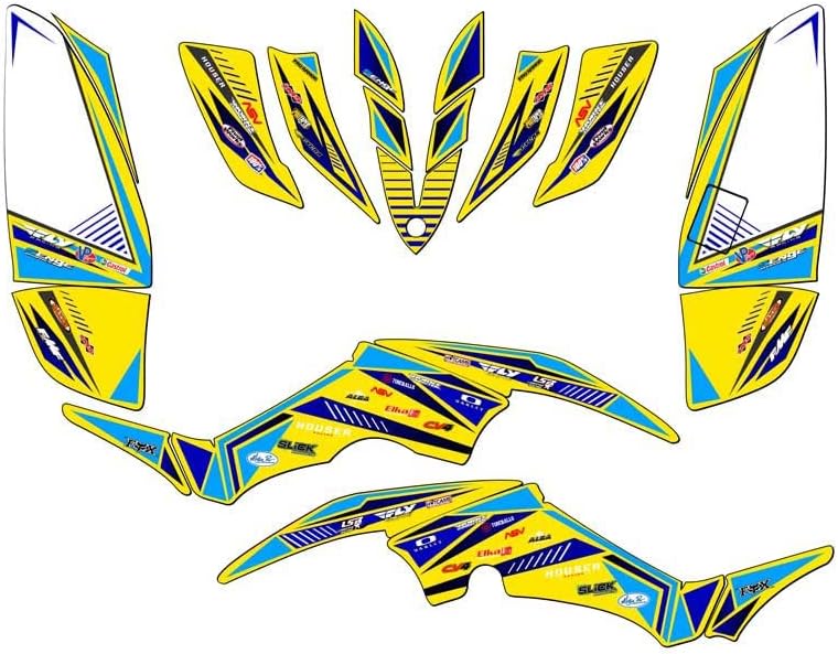 All Years Raptor 350 Surge Red Senge Graphics Kit Compatible with Yamaha