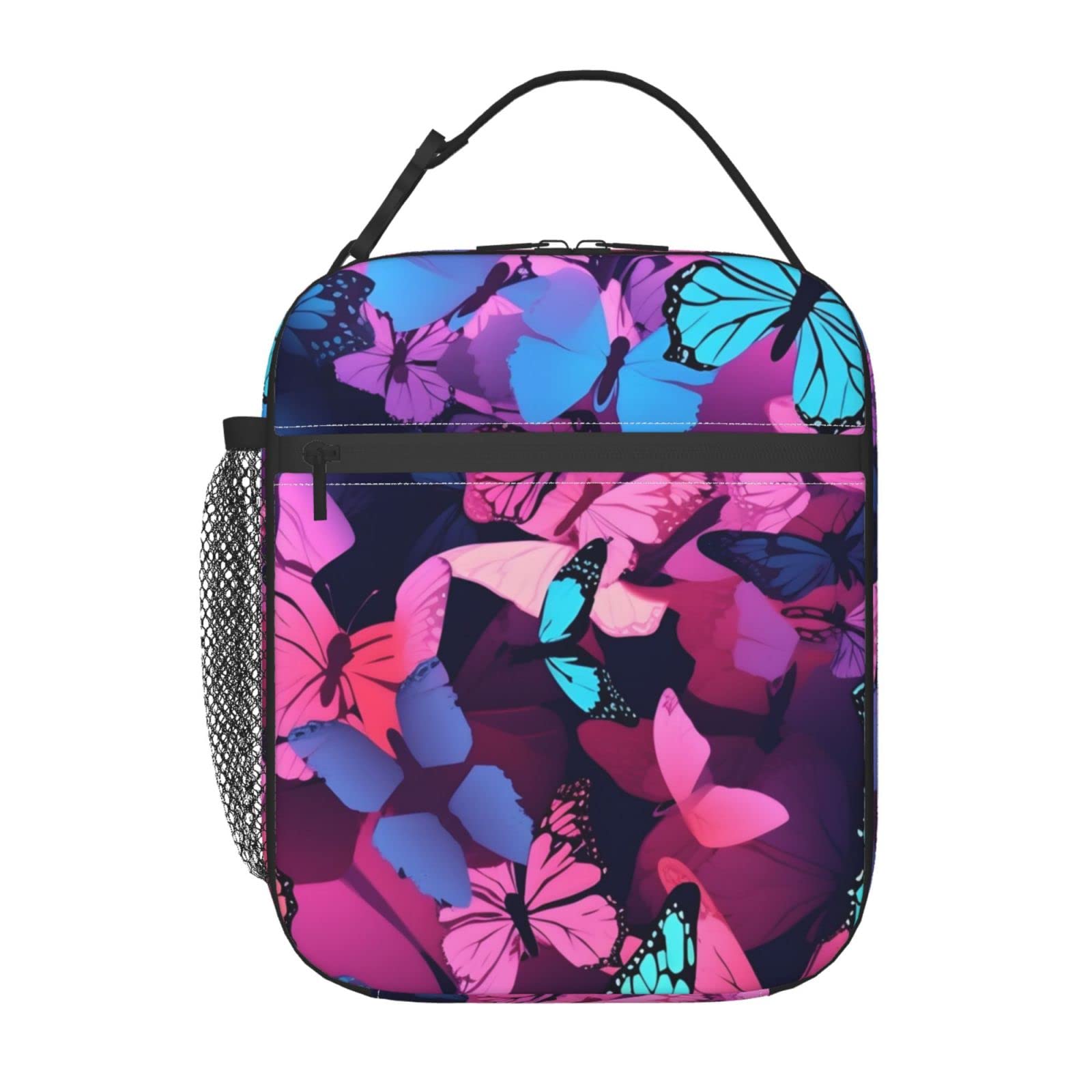 FYCFSLMY Butterflys Outdoor Insulated Lunchbox Reusable Picnic Cooler Bag For Women Men Work Travel Office