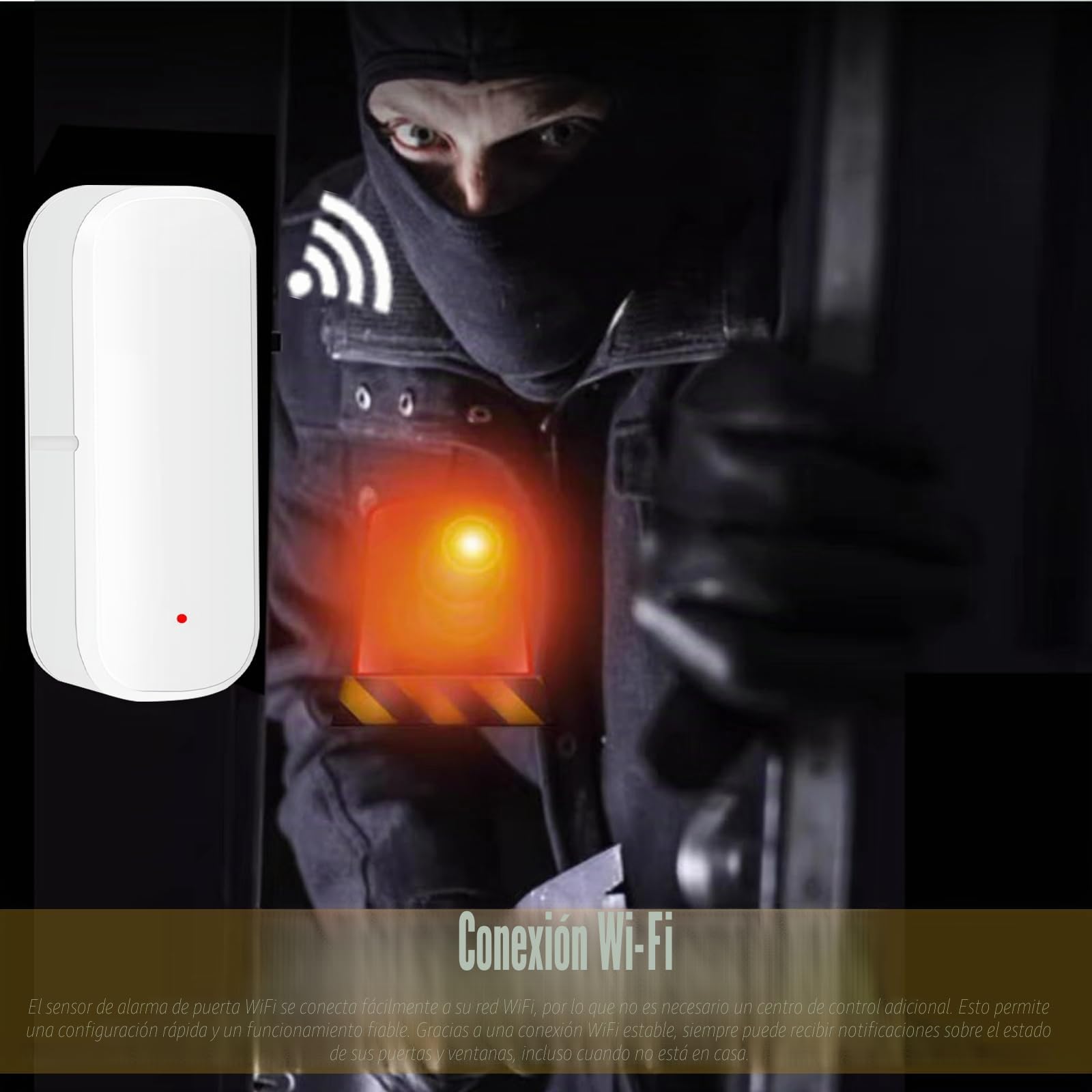 Sensor de puerta WiFi de 2 piezas, sensor de alarma de puerta, sensor de contacto de ventana inalámbrico WiFi, sensor de contacto de ventana inteligente para la seguridad del hogar, Smart Tuya