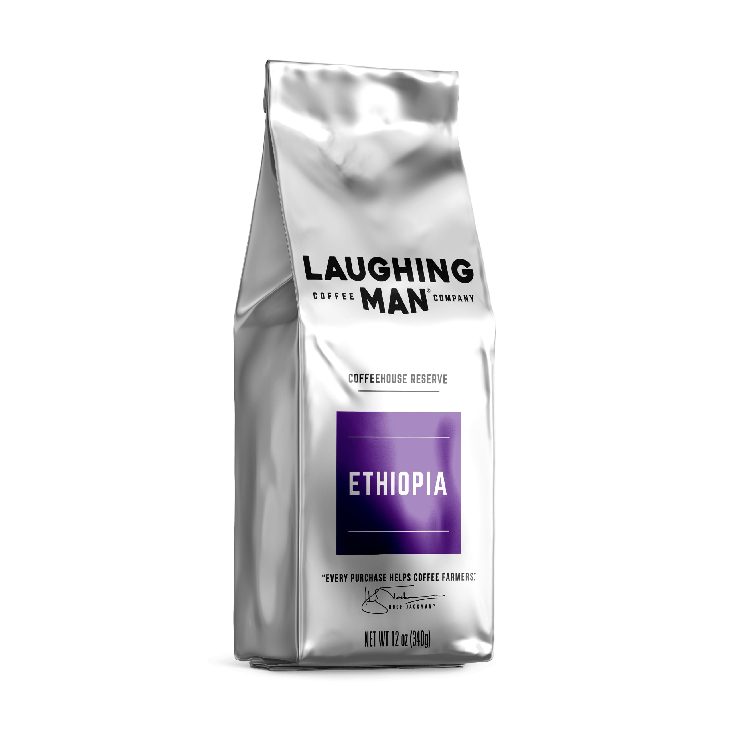 LAUGHING MANCoffee Single Origin: Ethiopia, Whole Bean, Dark Roast, 12oz