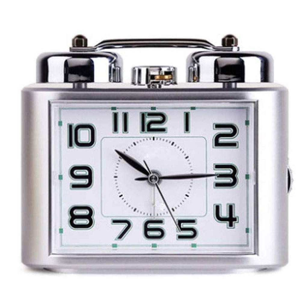 Alarm Clock Battery-Powered Quiet with Night Retro Design Kitchen Living Room Bedroom D One Size