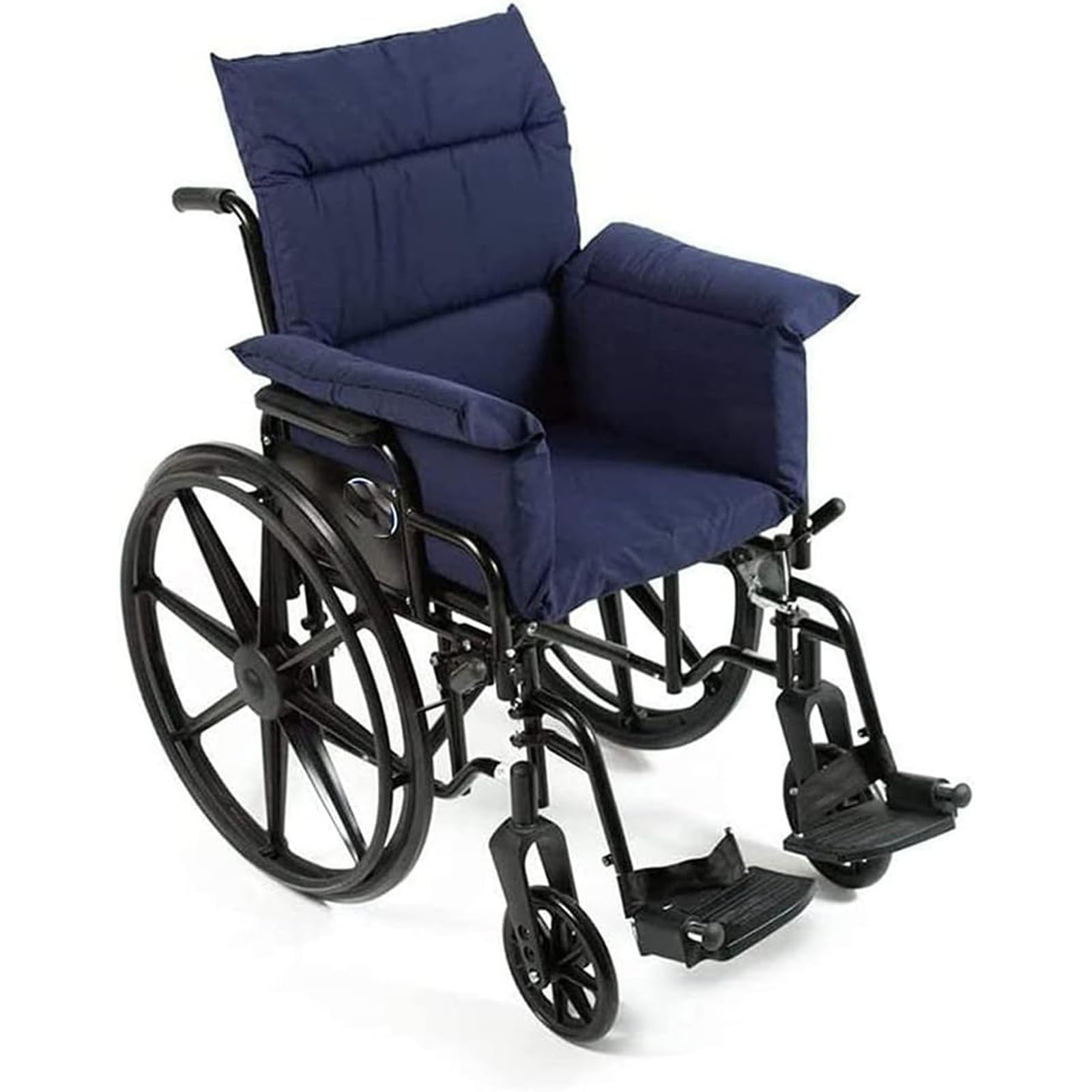 Cojín para silla de ruedas con soporte de espalda integrado, superficie de algodón de poliéster lavable para mayor comodidad y alivio de la ciática, accesorio de apoyo para silla de ruedas