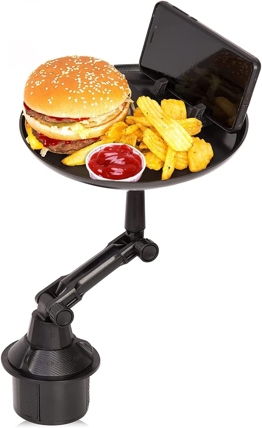 INDIAHUNK Car Swivel Cup Holder Tray 360Degree Swivel Arm Adjustable Universal Car Tray Table