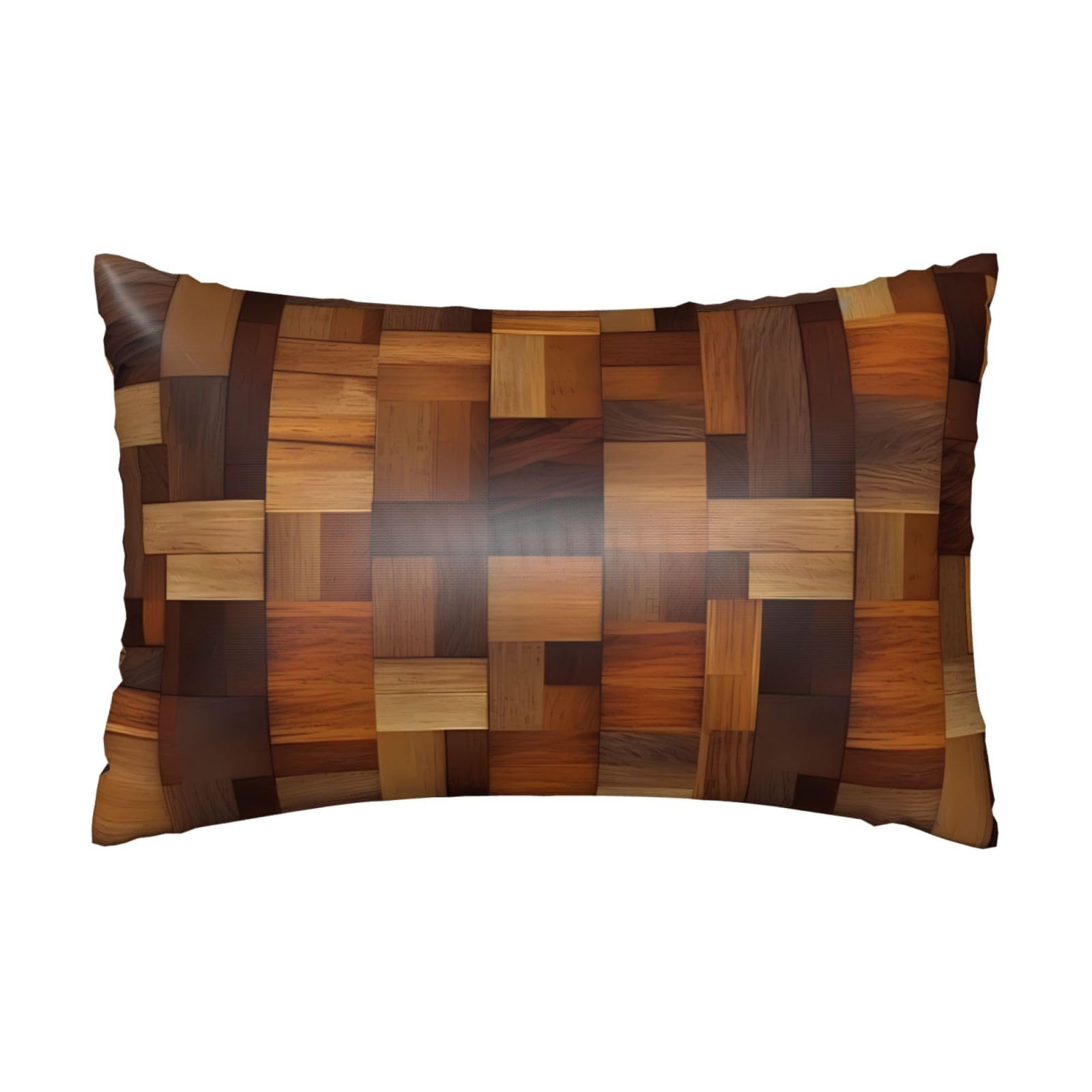 Satin Pillowcase for Hair and Skin, Wood Pillow Case Queen Size 20x30 Inches, Cooling Silky Pillowcases with Zipper Ultra Smooth and Soft Pillow Cover for Sleeping