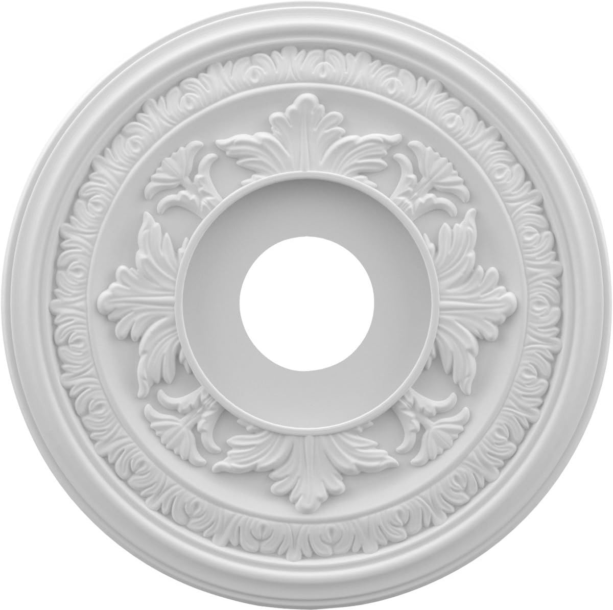Ekena Millwork CMP16BA Baltimore Thermoformed PVC Ceiling Medallion, 16" OD x 3 1/2" ID x 1" P, White