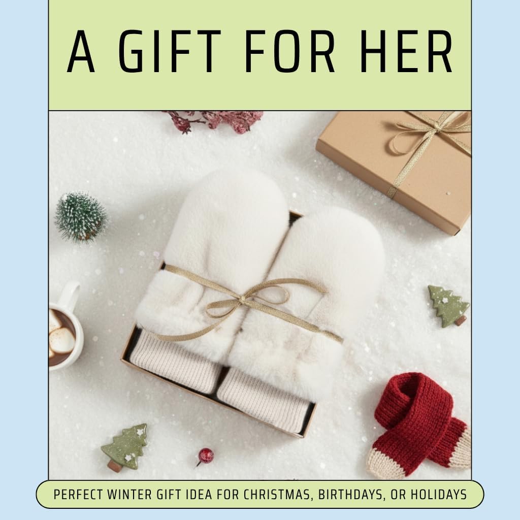 Funky Junque Faux Fur Flip Mittens Womens Warm Convertible Fingerless Gloves - Image 7