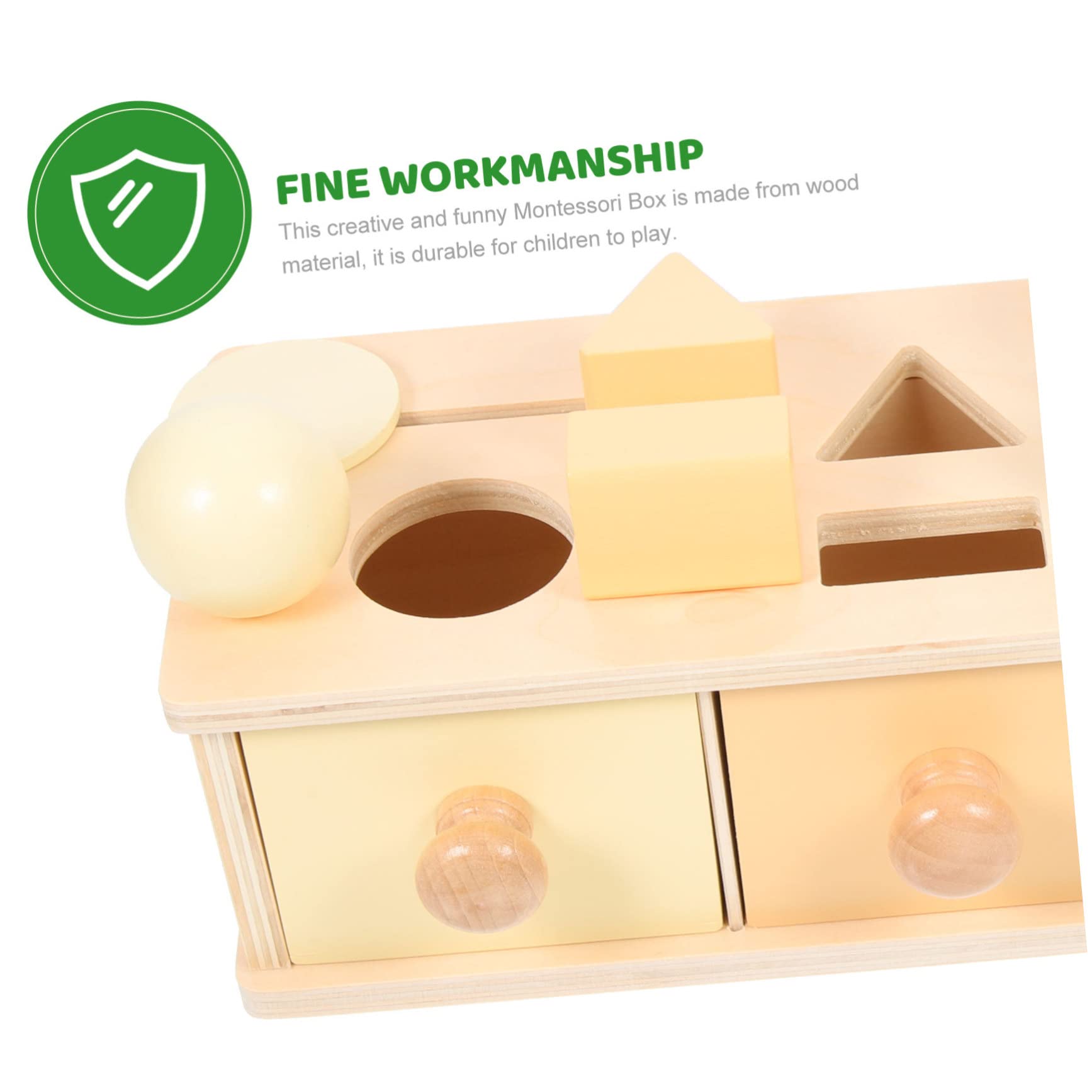 SOIMISS Caja Montessori de Madera para Bebés Juguete Educativo de Permanencia de Objetos Entrenamiento de Motricidad Fina y Coordinación Ojo-Mano Didáctico para Desarrollo Temprano