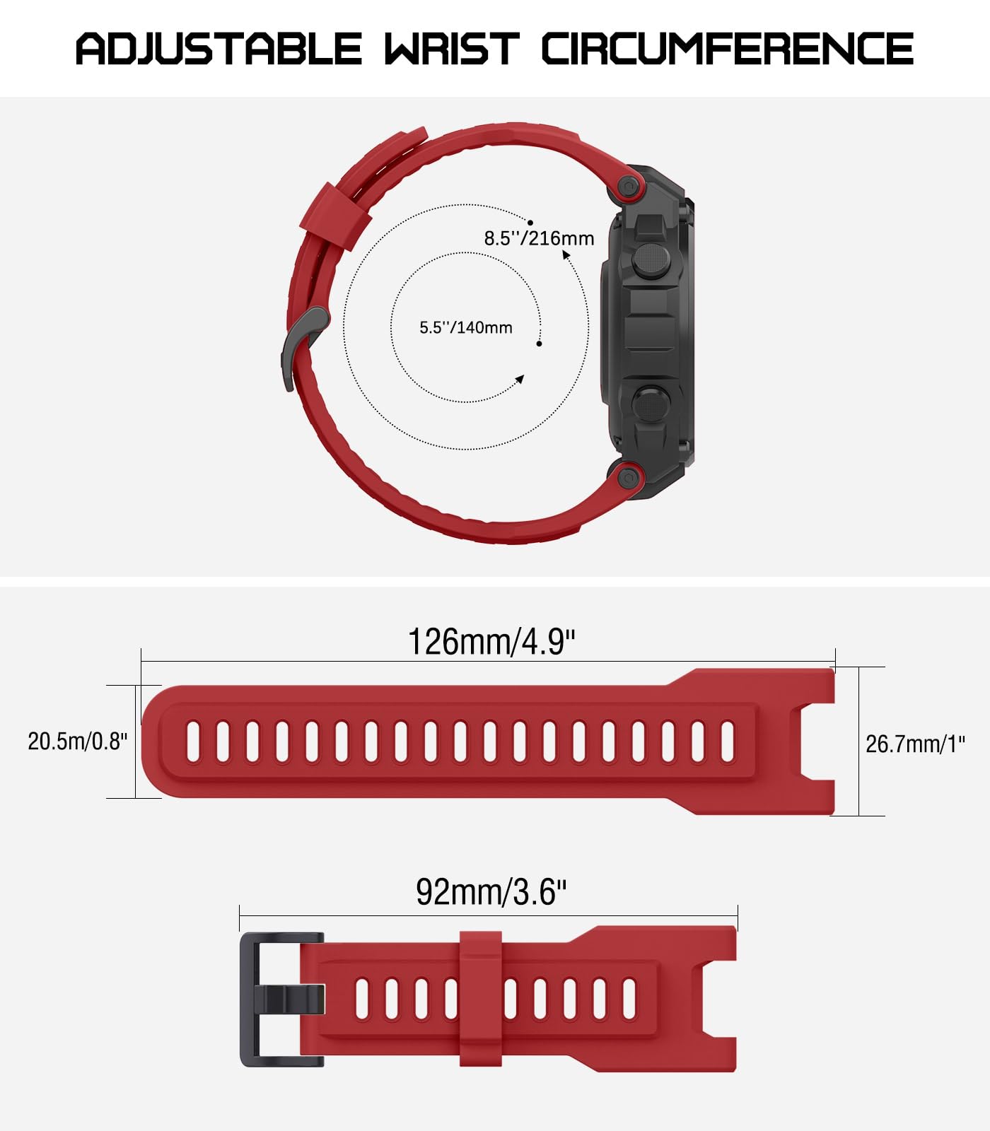 sh0ta ブレスレット レッド Mサイズ Amazon.com: MoKo Watch Band Compatible with Amazfit T-Rex/T-Rex