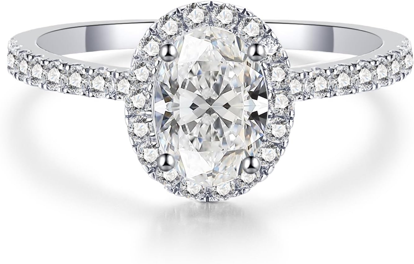 2CT Pear Shaped Engagement Rings for Women Teardrop Sterling Silver Rings with 18K White Gold Plated Cubic Zirconia Wedding Rings for Women Promise Rings for Her