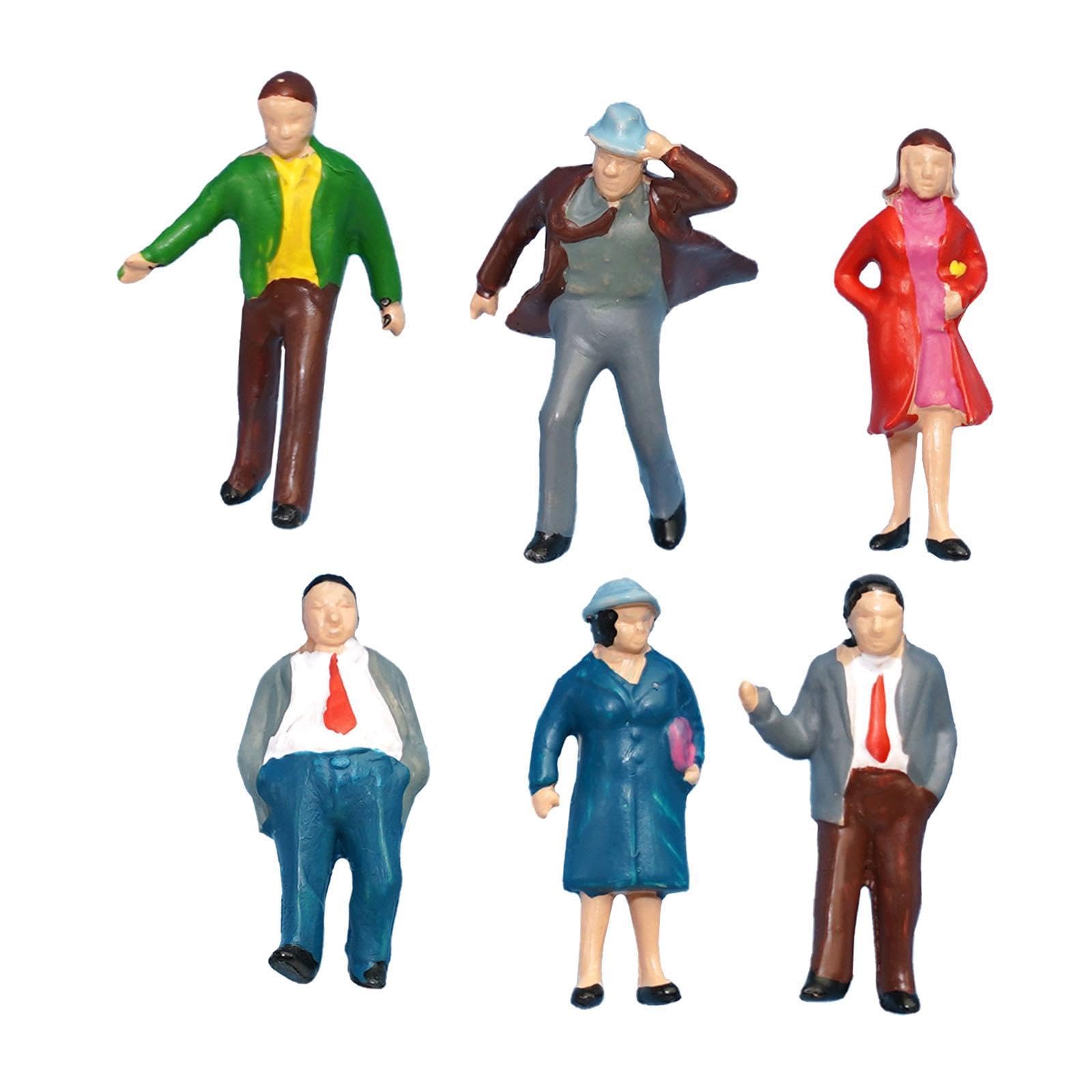 Lot de 6 Figurines de Personnages à L'échelle HO 1:87, Peintes, En Résine, pour Train Ou Chemin de Fer.