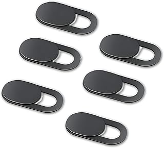 غطاء خصوصية منزلق لكاميرات ويب الاحترافية لجميع الأجهزة بتصميم رفيع لن يؤثر على إغلاق الجهاز وحماية ضد الاختراق، عبوة من 3 قطع (عبوتان، 6 قطع)