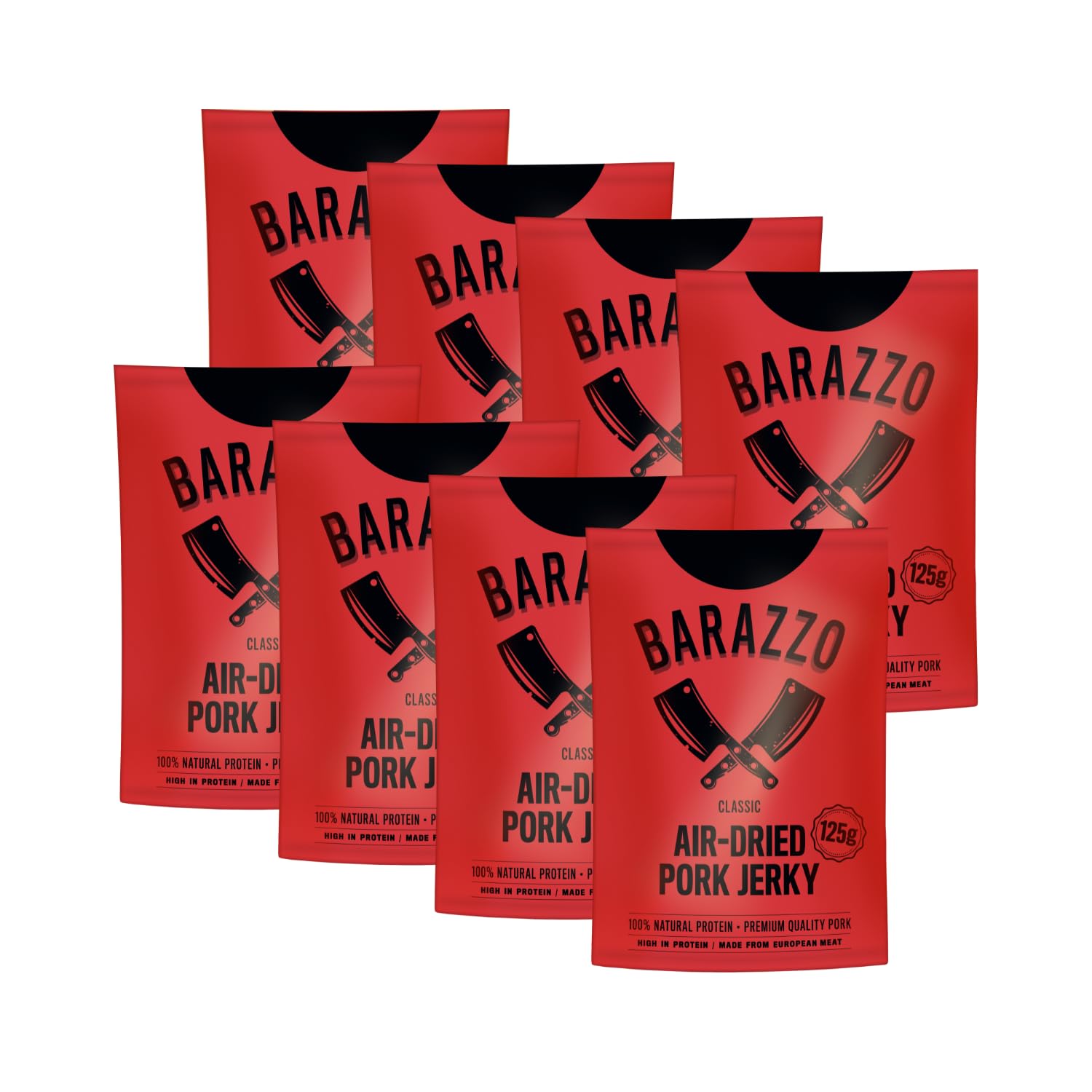 Barazzo Pork Jerky Classic | 1 kg (2x500g maxi bag) | 100% Cecina Regional Premium | Beef Jerky/Biltong
