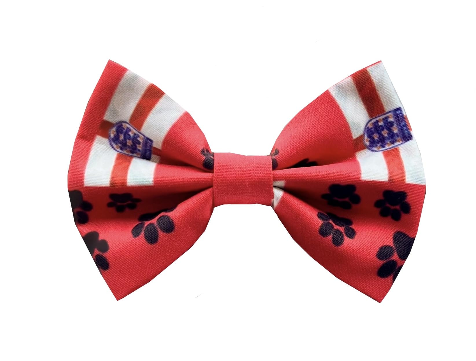New Dogs Bow Tie Bowtie Football EURO Flag Paws England RED Elastic Band ACCESSORY Handmade UK (Red Flag Small)