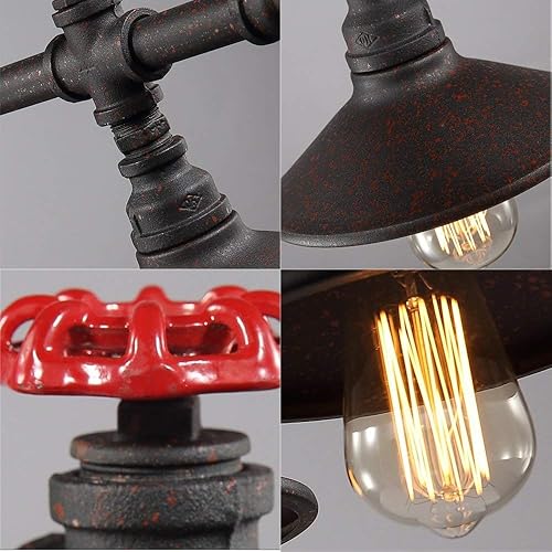 Miniatura 4 de E27 E-dison V-Tirada Lámpara De Techo De Tubo Estilo Industrial Granja Lámpara De Techo De Metal Envejecido Rústico Lámpara Colgante Para El Hogar