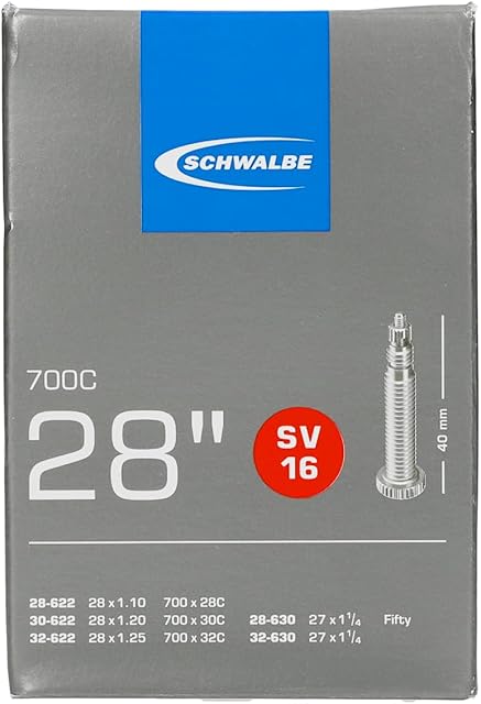 Schwalbe Uniseks Sv16 10431343 Dętka Rowerowa, Czarny, 28"