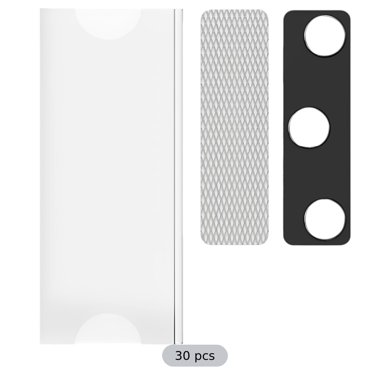 Kit de 30 porte-noms à fixation métallique, porte-noms acryliques transparents avec supports auto-adhésifs pour badge, 3 pierres aimantées en néodyme, pour bureau, réunions, conférences